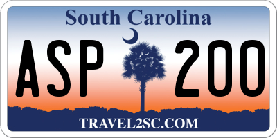 SC license plate ASP200