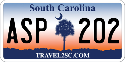 SC license plate ASP202