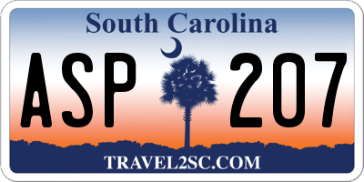 SC license plate ASP207