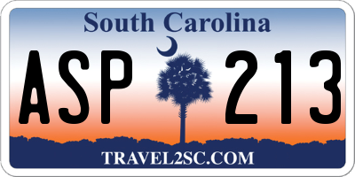 SC license plate ASP213