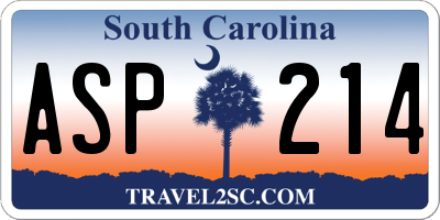 SC license plate ASP214