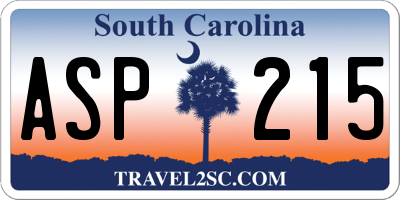 SC license plate ASP215