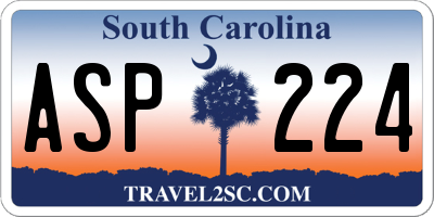 SC license plate ASP224