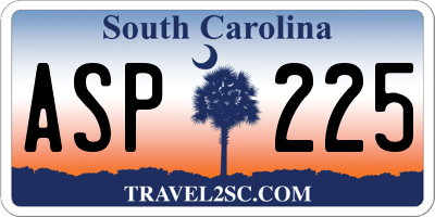 SC license plate ASP225