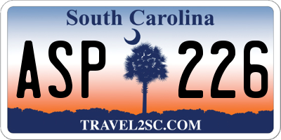 SC license plate ASP226