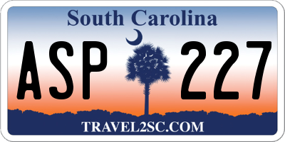 SC license plate ASP227