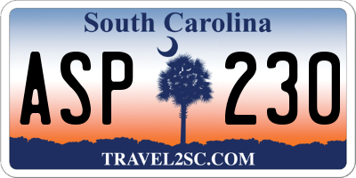 SC license plate ASP230