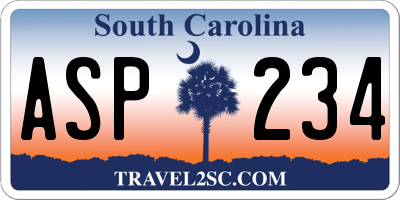 SC license plate ASP234
