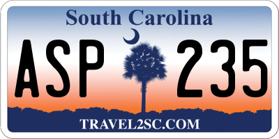 SC license plate ASP235