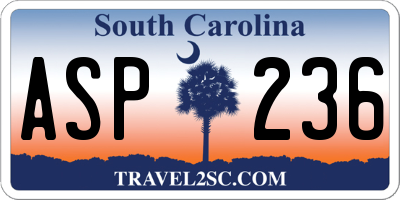 SC license plate ASP236