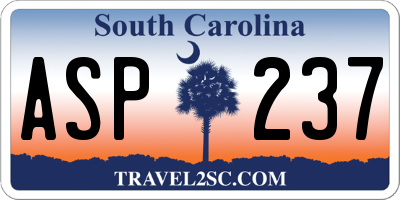 SC license plate ASP237