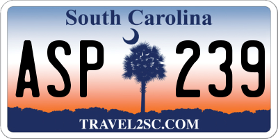 SC license plate ASP239