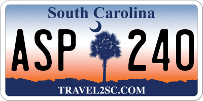 SC license plate ASP240