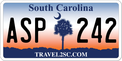 SC license plate ASP242