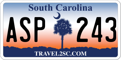 SC license plate ASP243