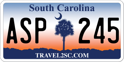 SC license plate ASP245