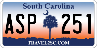 SC license plate ASP251