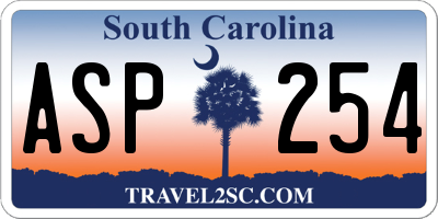 SC license plate ASP254