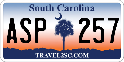 SC license plate ASP257