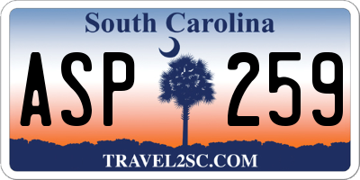 SC license plate ASP259