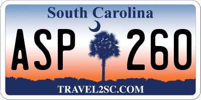 SC license plate ASP260