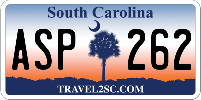 SC license plate ASP262