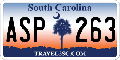 SC license plate ASP263