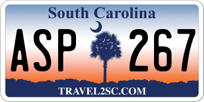 SC license plate ASP267