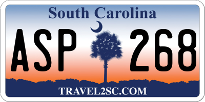 SC license plate ASP268