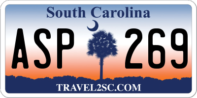 SC license plate ASP269