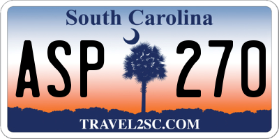 SC license plate ASP270