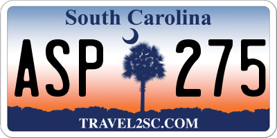 SC license plate ASP275