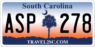 SC license plate ASP278