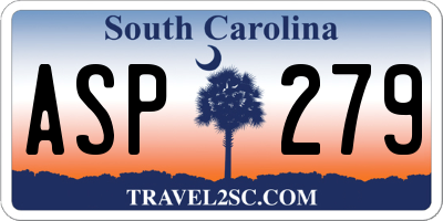 SC license plate ASP279