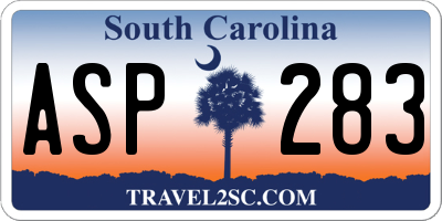 SC license plate ASP283