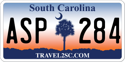 SC license plate ASP284