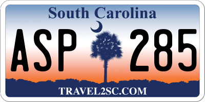 SC license plate ASP285