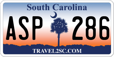 SC license plate ASP286