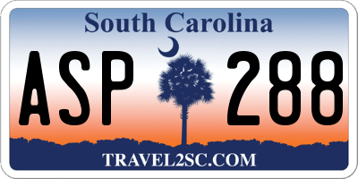 SC license plate ASP288