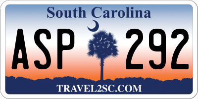 SC license plate ASP292