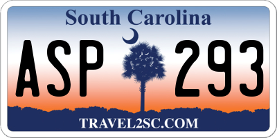 SC license plate ASP293