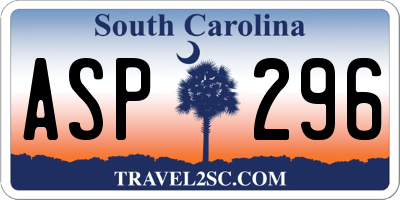 SC license plate ASP296