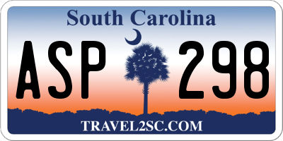SC license plate ASP298