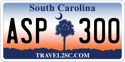SC license plate ASP300