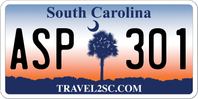 SC license plate ASP301