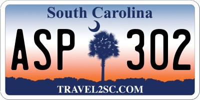 SC license plate ASP302