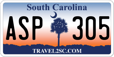 SC license plate ASP305