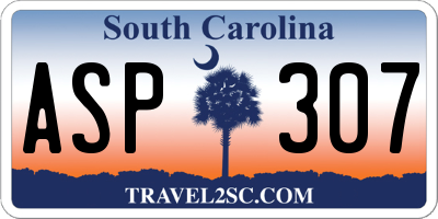 SC license plate ASP307
