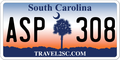 SC license plate ASP308