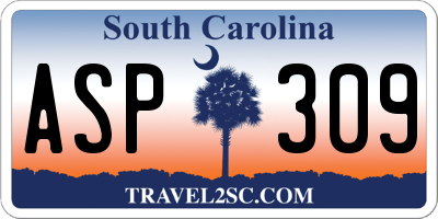 SC license plate ASP309